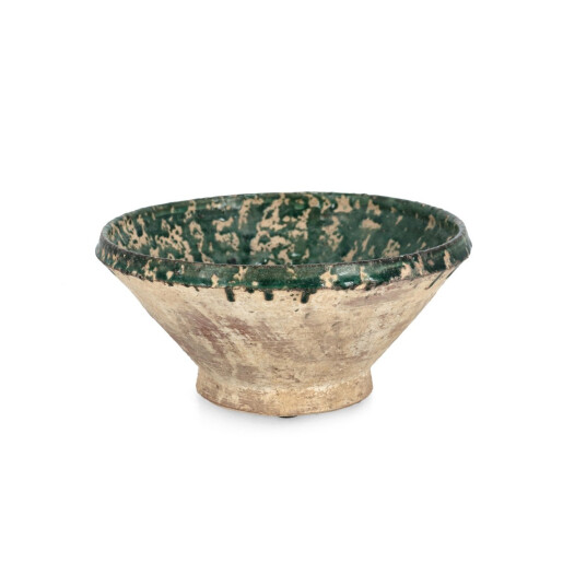 Bol decorativ teracota verde natur Rune Ø26x13h