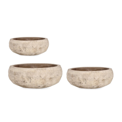 Set 3 ghivece teracota maro Minh Ø32x16h; ø40x19h; ø55x23h