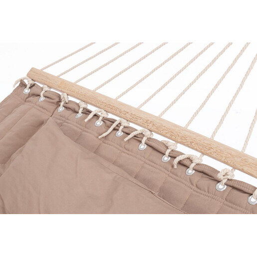Hamac gradina textl taupe lemn maro Selaya 200x140