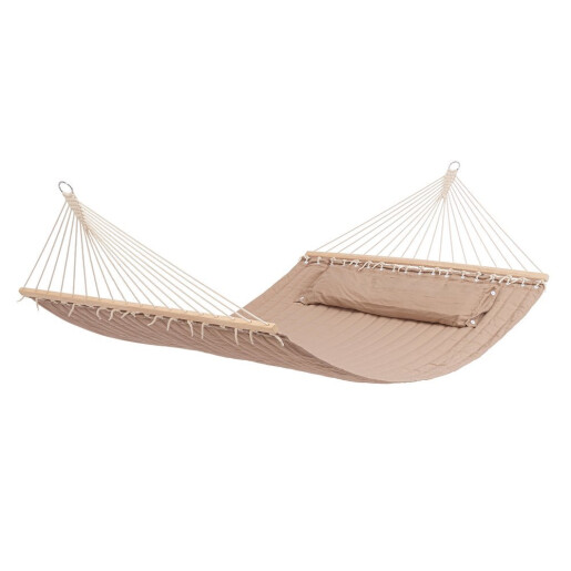Hamac gradina textl taupe lemn maro Selaya 200x140