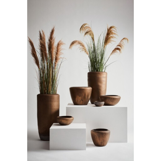 Vaza flori teracota bronz gri Pathom Ø37,5x77h