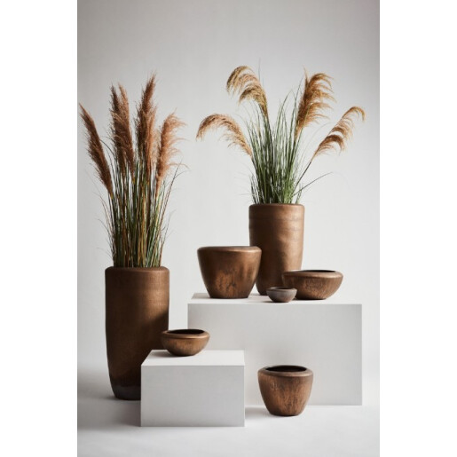 Vaza flori teracota bronz Pathom Ø35x58h