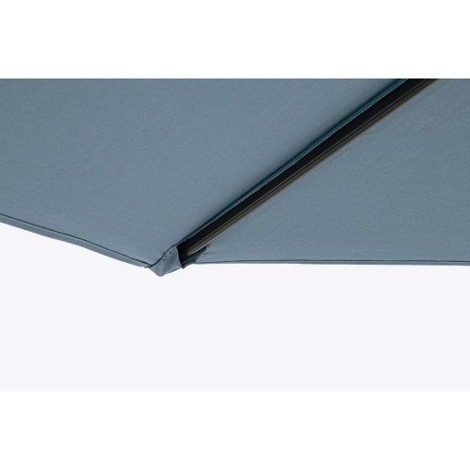 Umbrela de gradina cu picior din fier negru si copertina textil albastru Kalife Ø 300 cm x 242 h