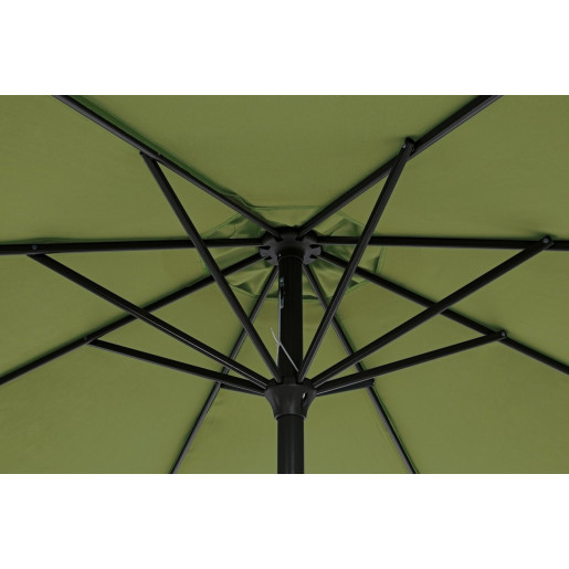 Umbrela de gradina cu picior din fier negru copertina textil verde Kalife Ø 300 cm x 242 h