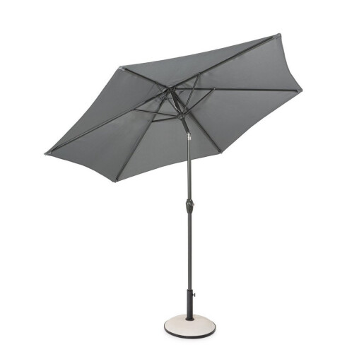 Umbrela gradina textil gri otel negru Kalife Ø270x235h