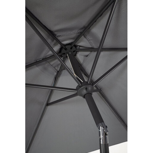 Umbrela gradina textil gri otel negru Kalife Ø270x235h