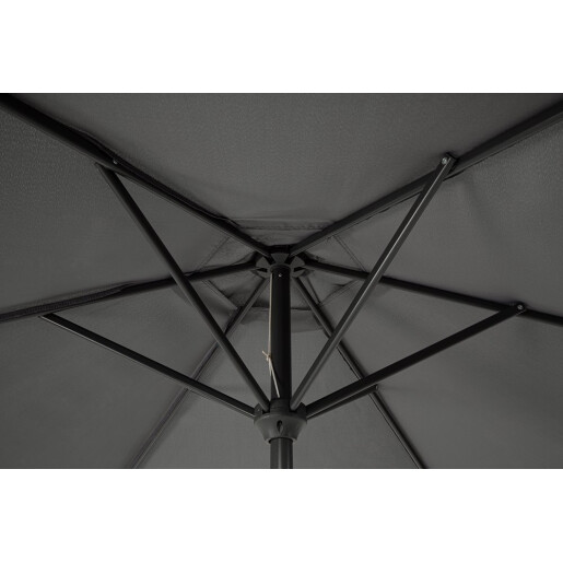 Umbrela gradina textil gri otel negru Kalife Ø270x235h