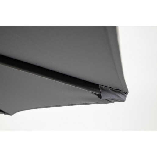 Umbrela gradina textil gri otel negru Kalife Ø300x242h