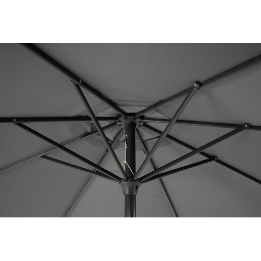Umbrela gradina textil gri otel negru Kalife Ø300x242h