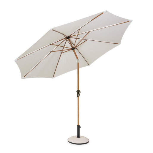 Umbrela gradina textil alb otel natur Palinuro Ø300x246h