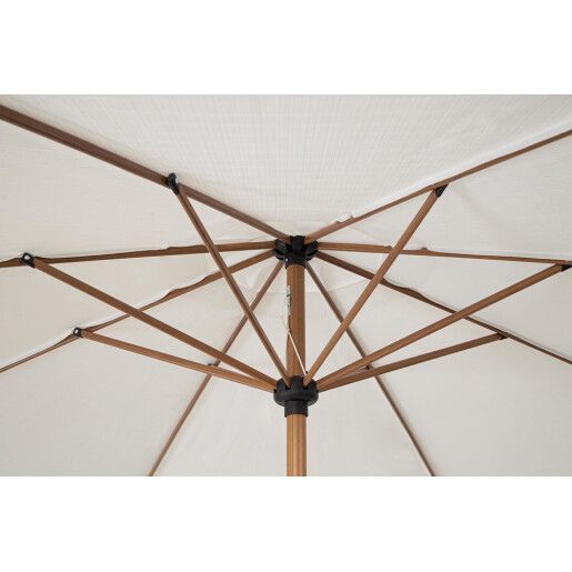 Umbrela gradina textil alb otel natur Palinuro Ø300x246h