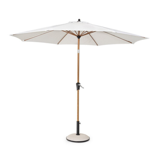 Umbrela gradina textil alb otel natur Palinuro Ø300x246h