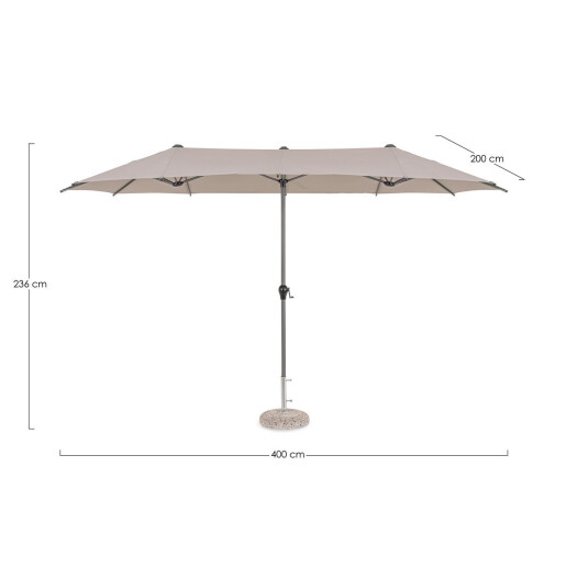 Umbrela gradina gri taupe Brasil 400x200x236 cm