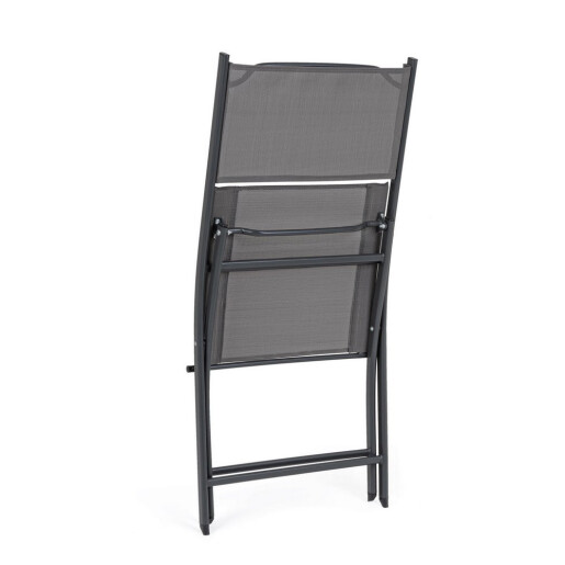 Set 4 scaune gradina, terasa otel textilen gri charcoal Martinez 46x58x80h