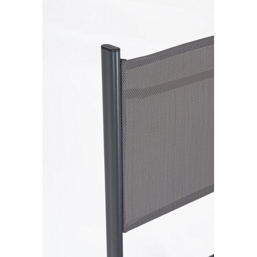 Set 4 scaune gradina, terasa otel textilen gri charcoal Martinez 46x58x80h