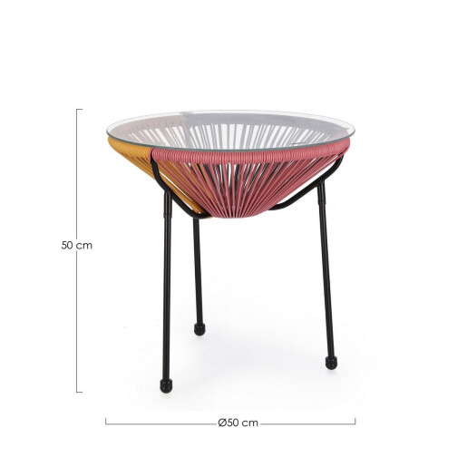 Masuta rotunda multicolora Parker 50x50 cm