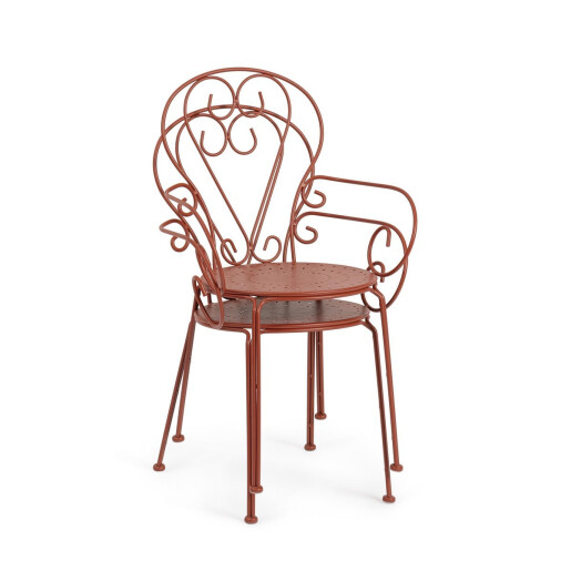 Set 4 scaune otel caramiziu Etienne 49x49x89 cm