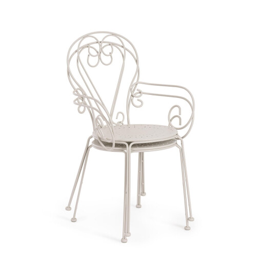 Set 4 scaune otel bej Etienne 49x49x89 cm