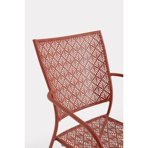 Set 4 scaune otel caramiziu Lizette 54x55x89 cm