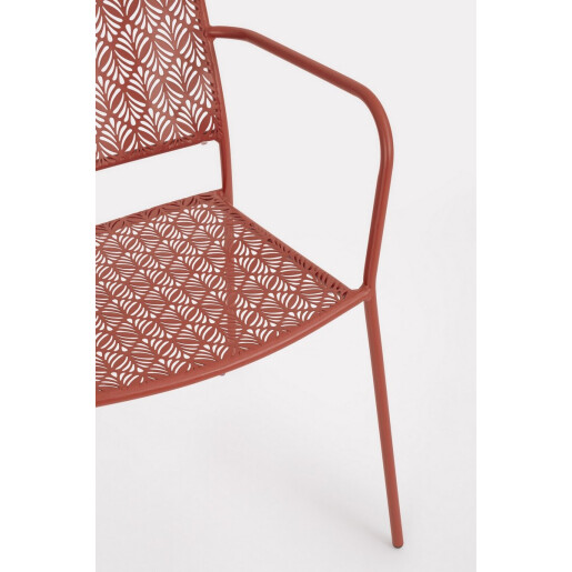 Set 4 scaune otel caramiziu Lizette 54x55x89 cm