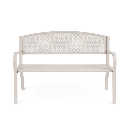 Banca gradina otel bej Lizette 123x55x84 cm