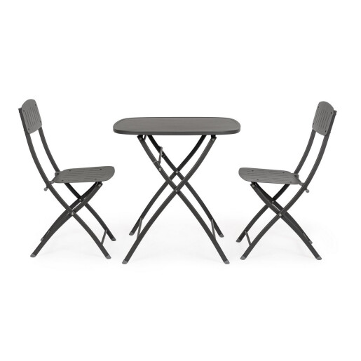Set mobilier gradina otel gri Yvonne 44x50x85h ; 70x70x72h