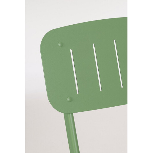 Set mobilier gradina masa, 2 scaune otel verde Yvonne 44x50x85h, 70x70x72h