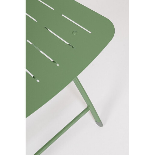 Set mobilier gradina masa, 2 scaune otel verde Yvonne 44x50x85h, 70x70x72h