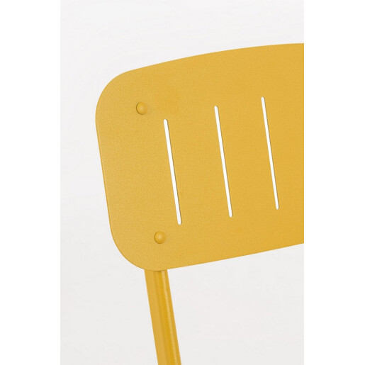 Set mobilier gradina masa, 2 scaune otel ocru Yvonne 44x50x85h, 70x70x72h