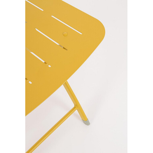 Set mobilier gradina masa, 2 scaune otel ocru Yvonne 44x50x85h, 70x70x72h