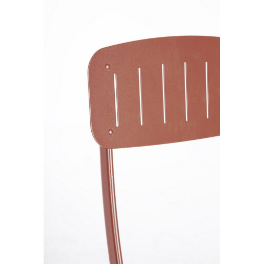 Set mobilier gradina masa, 2 scaune otel caramiziu Yvonne 44x50x85h, 70x70x72h