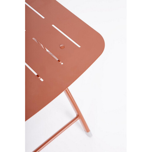 Set mobilier gradina masa, 2 scaune otel caramiziu Yvonne 44x50x85h, 70x70x72h