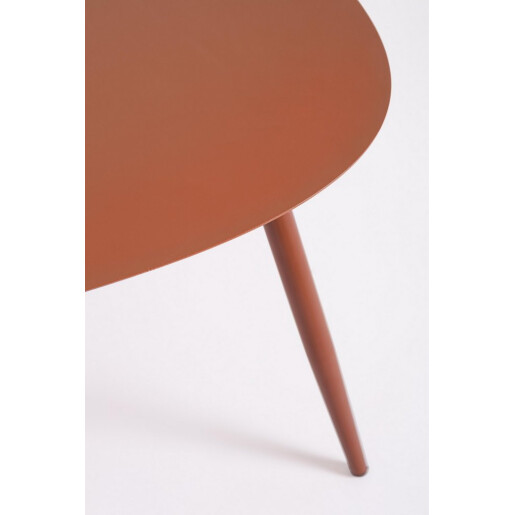 Set 2 masute cafea otel caramiziu Yvonne 77.5x73.5x35h; 77.5x73.5x45h