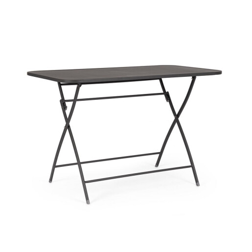 Masa gradina, terasa pliabila otel gri charcoal Yvonne 110x70x72h