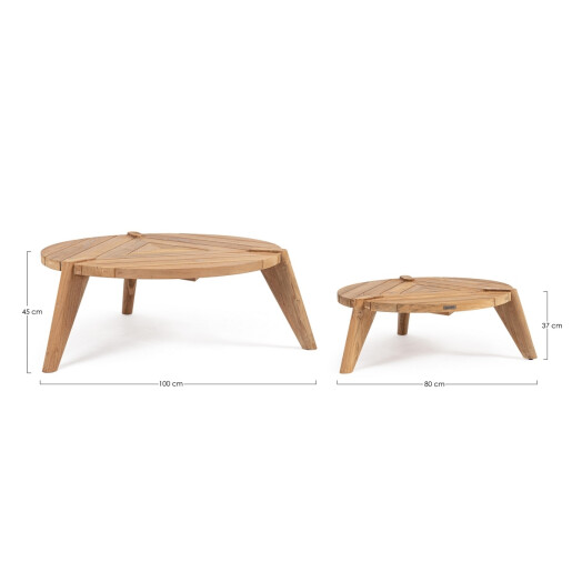 Set 2 masute lemn maro Camden 80x37 cm, 100x45 cm