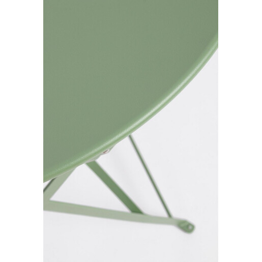 Set mobilier gradina masa, 2 scaune otel verde Austin 41x46x80x44h1(x2); ø60x71h