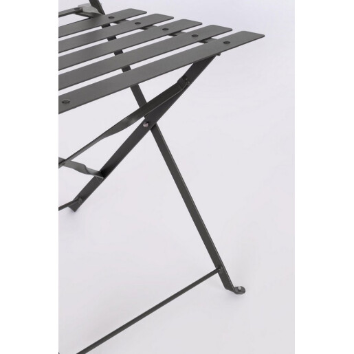 Set mobilier gradina masa, 2 scaune otel gri charcoal Austin 41x46x80x44h1(x2); ø60x71h