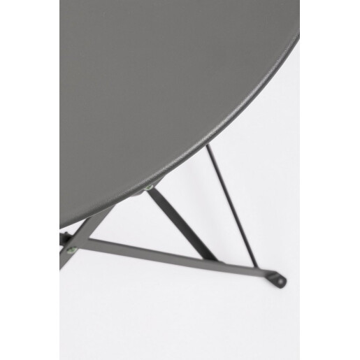 Set mobilier gradina masa, 2 scaune otel gri charcoal Austin 41x46x80x44h1(x2); ø60x71h