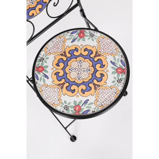 Set 2 scaune pliabile otel ceramica multicolora Santorini 38x46x92h