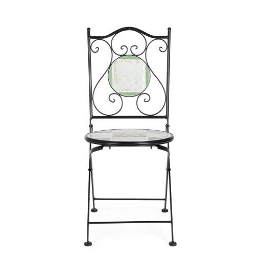 Set 2 scaune pliabile otel ceramica multicolora Loire 38x46x92h