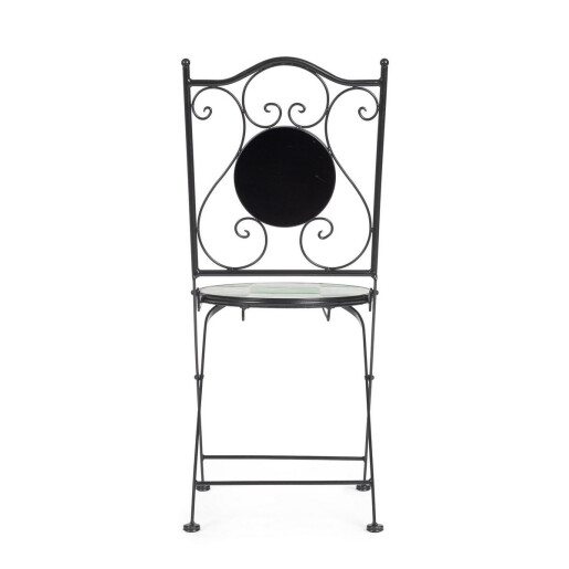 Set 2 scaune pliabile otel ceramica multicolora Loire 38x46x92h