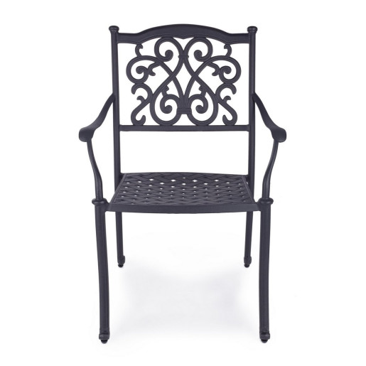Set 4 scaune gradina aluminiu gri antracit Ivrea 65x60x92h