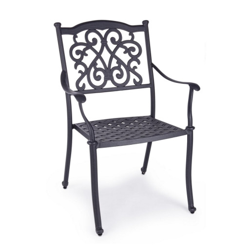Set 4 scaune gradina aluminiu gri antracit Ivrea 65x60x92h