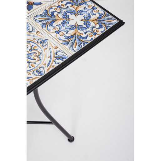 Masa otel ceramica multicolora Mykonos 60x60x75h