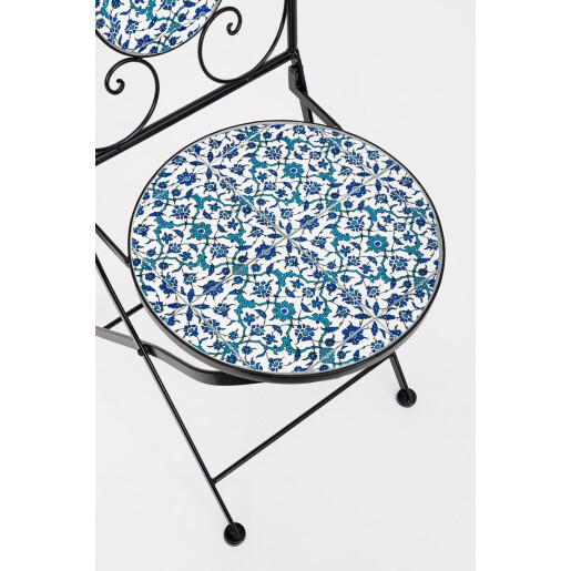 Set 2 scaune gradina otel ceramica Samos 38x46x92 cm