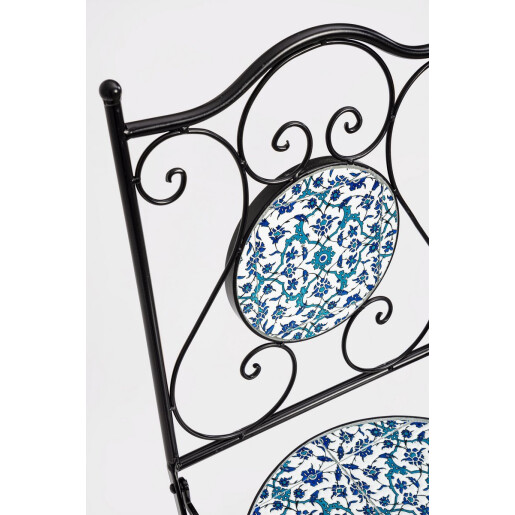 Set 2 scaune gradina otel ceramica Samos 38x46x92 cm