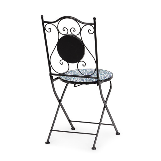 Set 2 scaune gradina otel ceramica Samos 38x46x92 cm