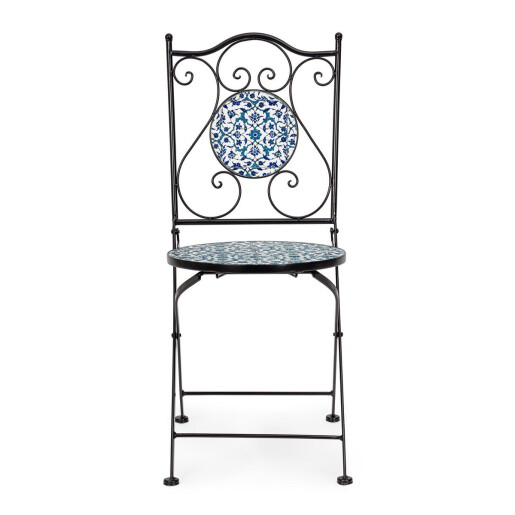 Set 2 scaune gradina otel ceramica Samos 38x46x92 cm