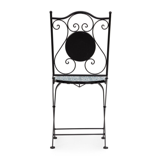 Set 2 scaune gradina otel ceramica Samos 38x46x92 cm