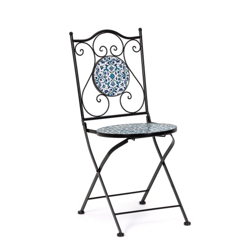 Set 2 scaune gradina otel ceramica Samos 38x46x92 cm